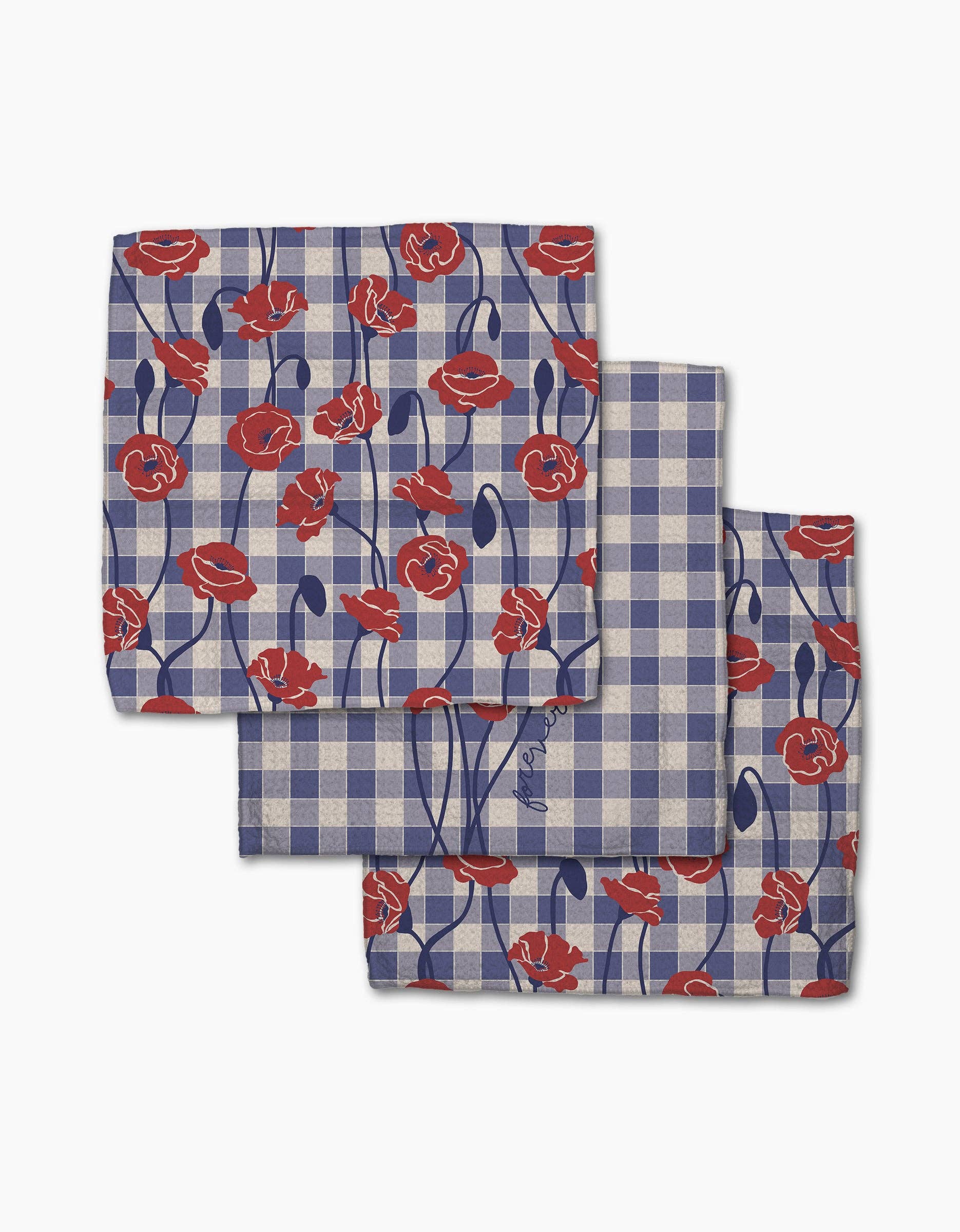 Forever Free Poppies Dishcloth Set