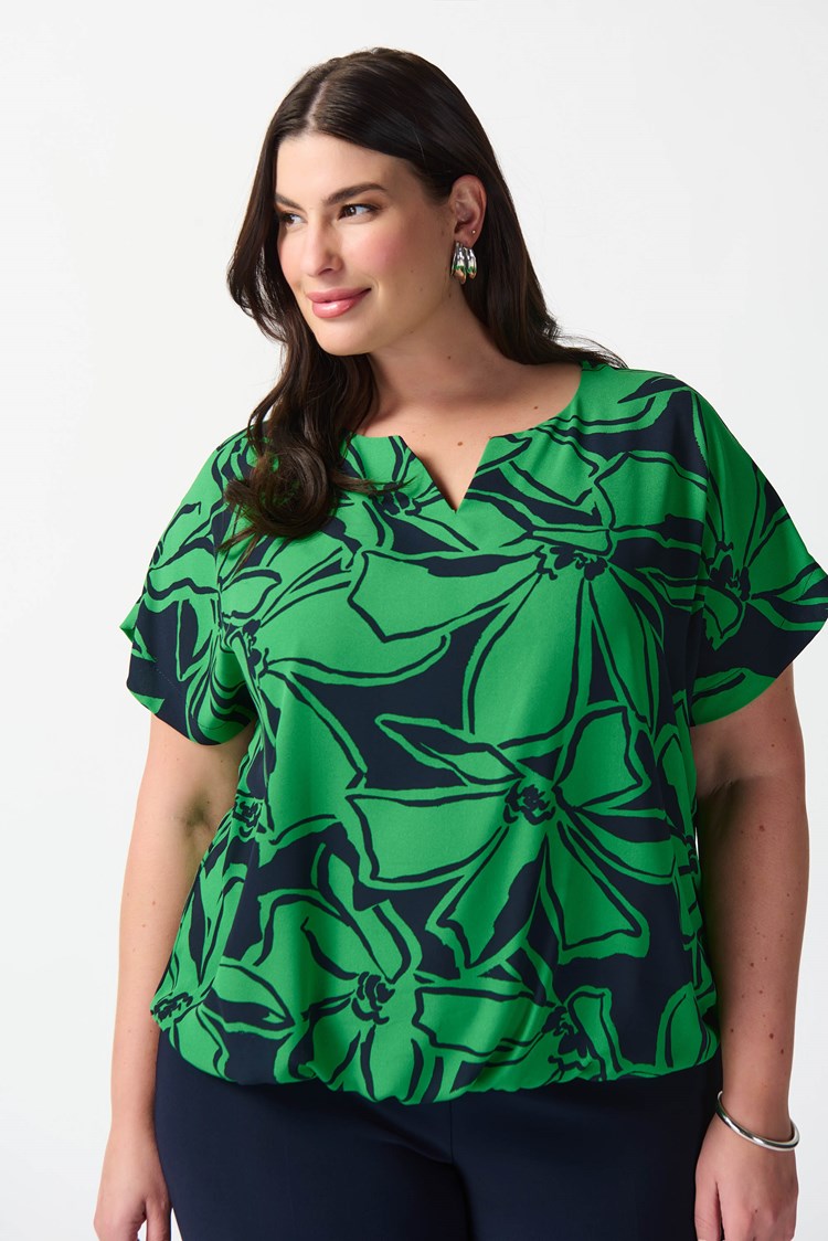 Joseph Ribkoff Floral Print Georgette Boxy Top FINAL SALE