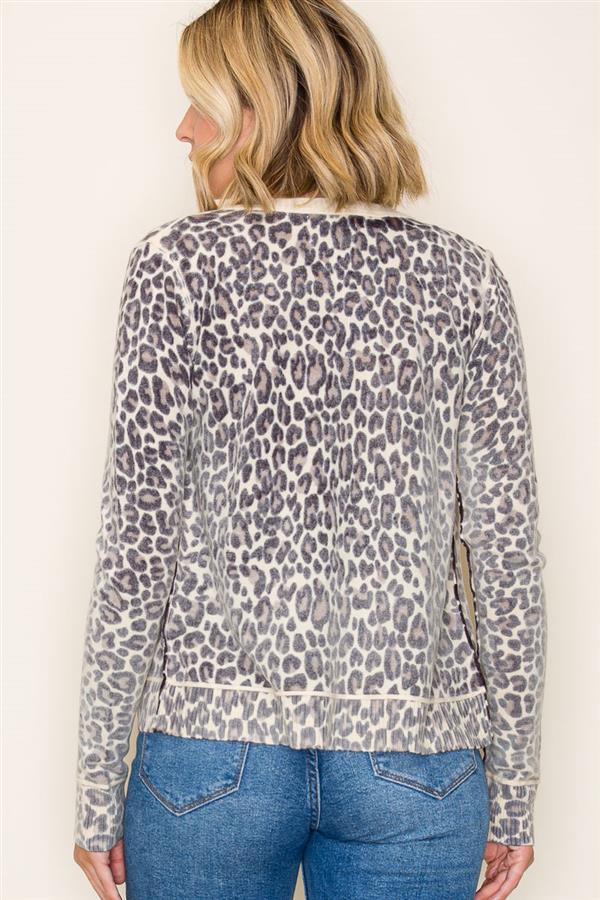 Leopard Print Cardigan Sweater