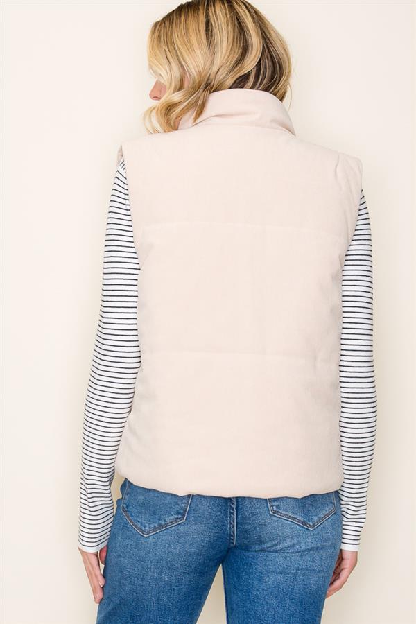 Corduroy Reversible Puffer Vest