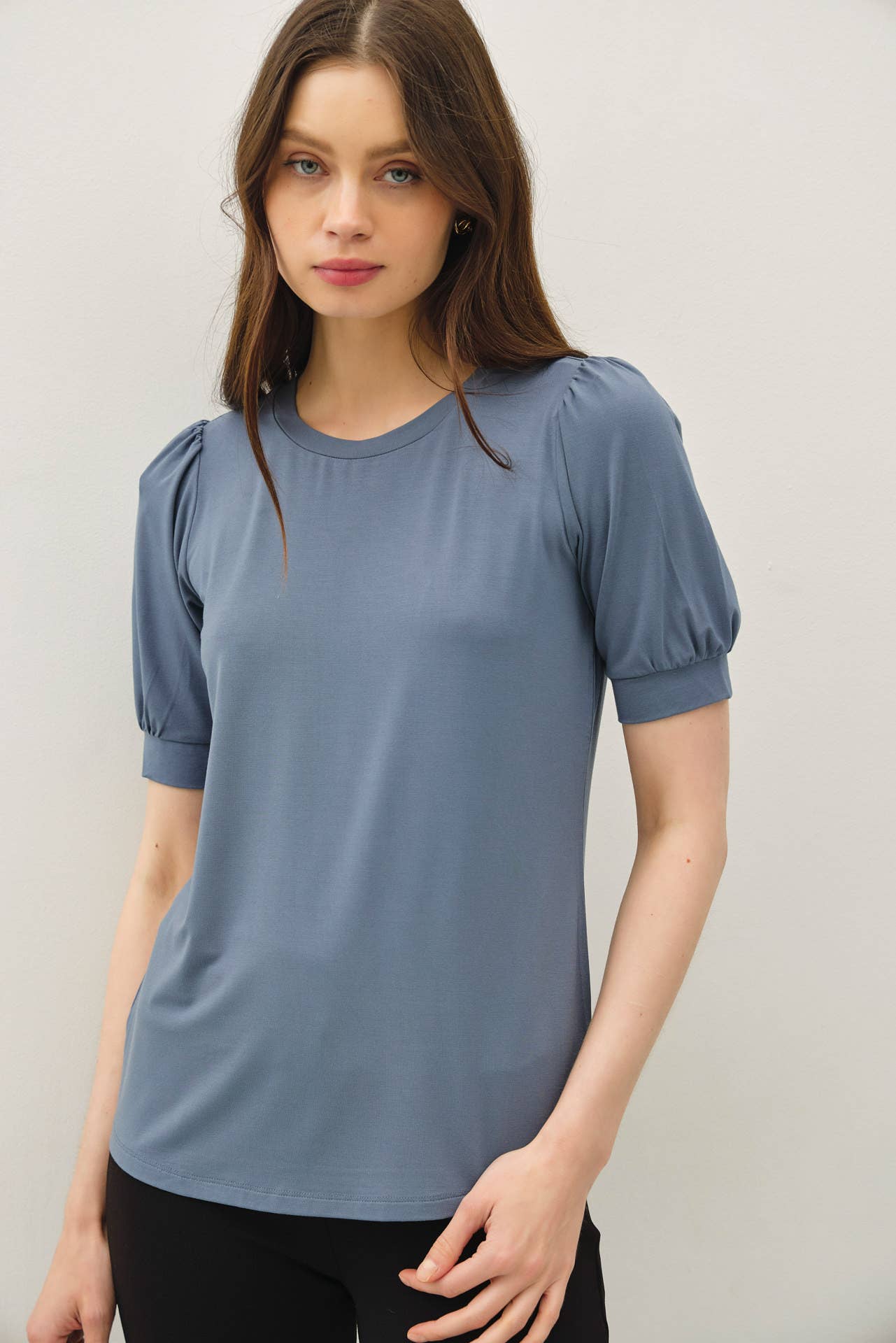 Ultra Soft Puff Sleeve Basic Top