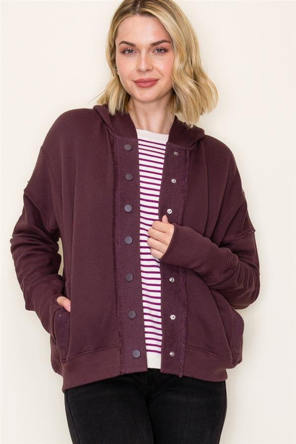 Snap Down Hooded Jacket