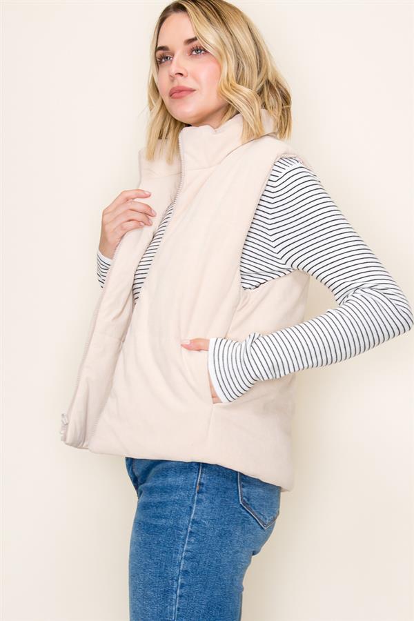 Corduroy Reversible Puffer Vest
