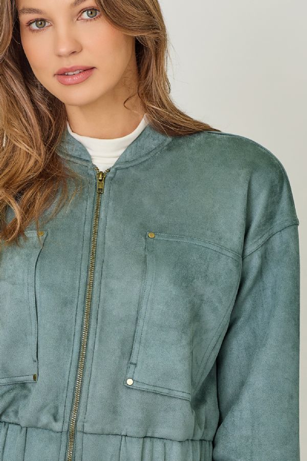 Suede Bomber Jacket