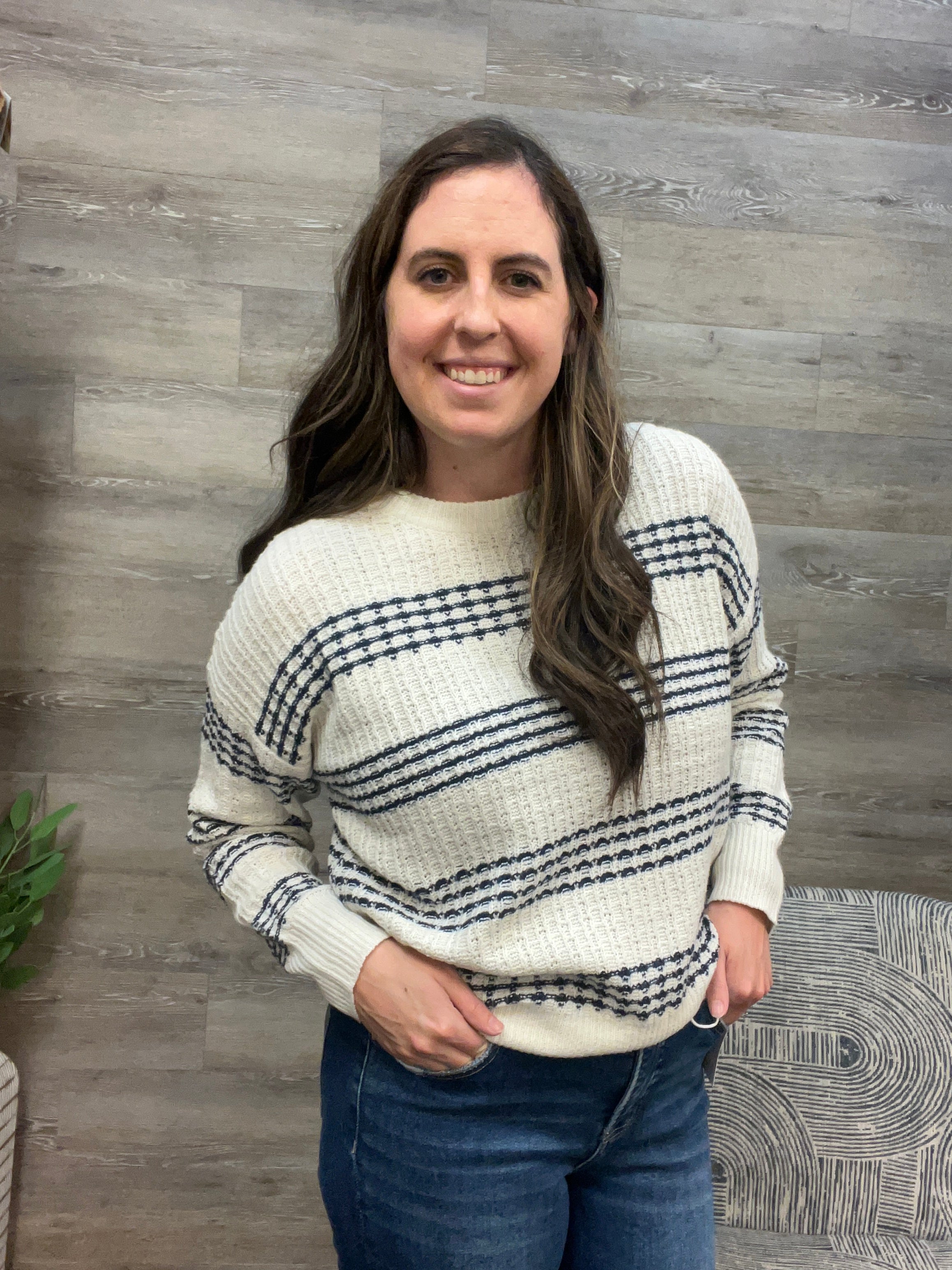 Textured Stripe Sweater