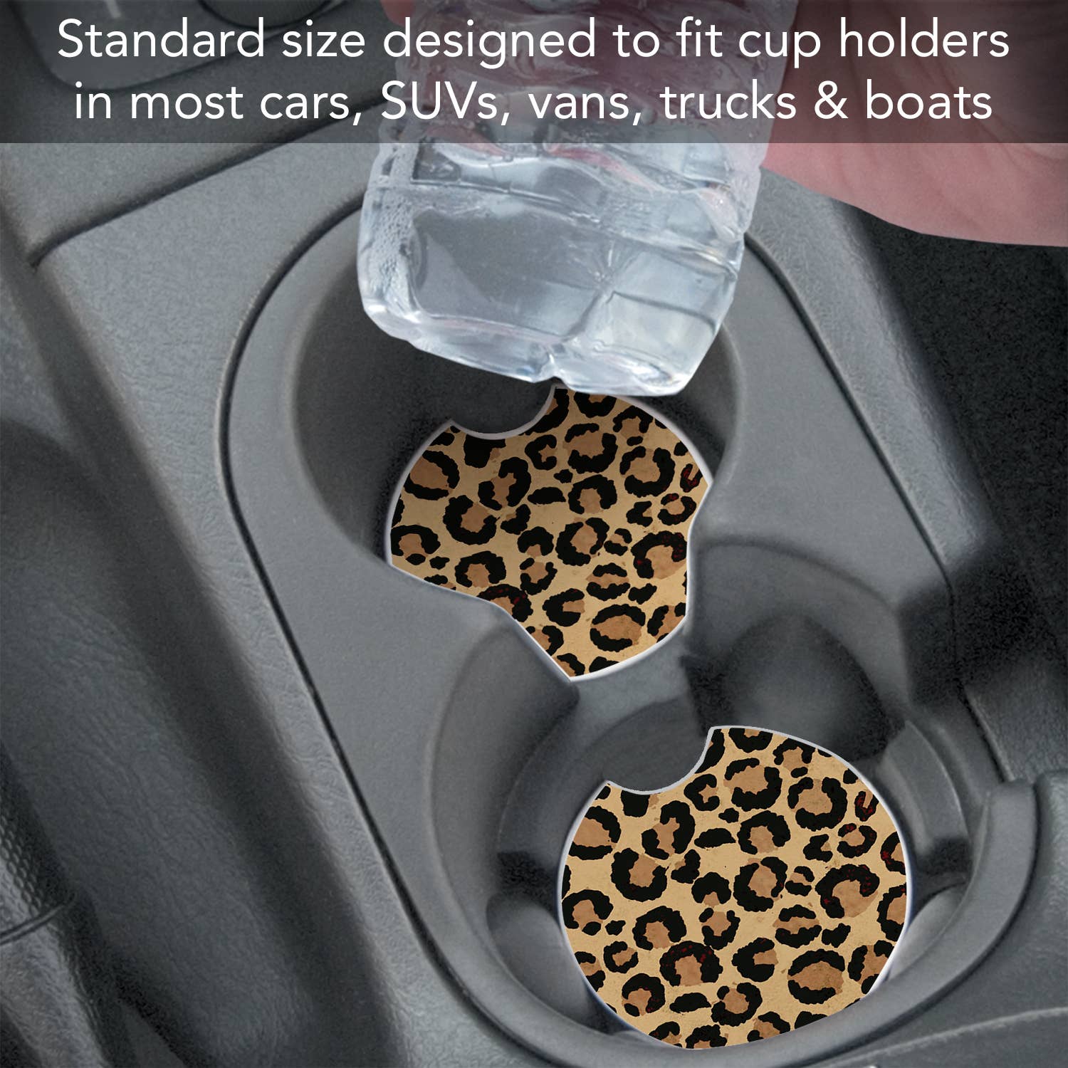 Leopard Print Car Coaster 1 Pk