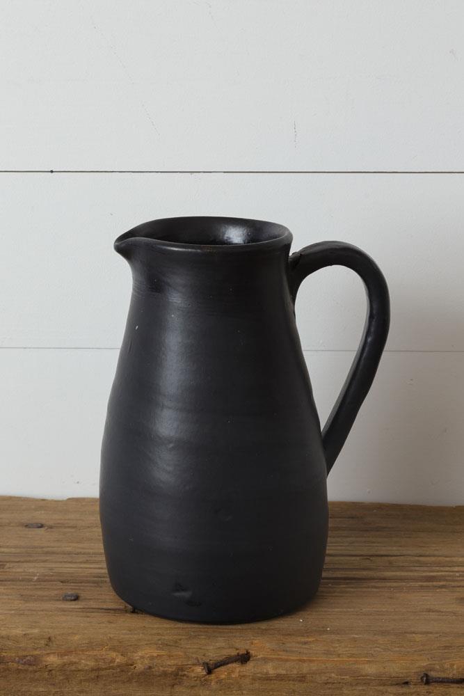 Large Black Matte Pitcher