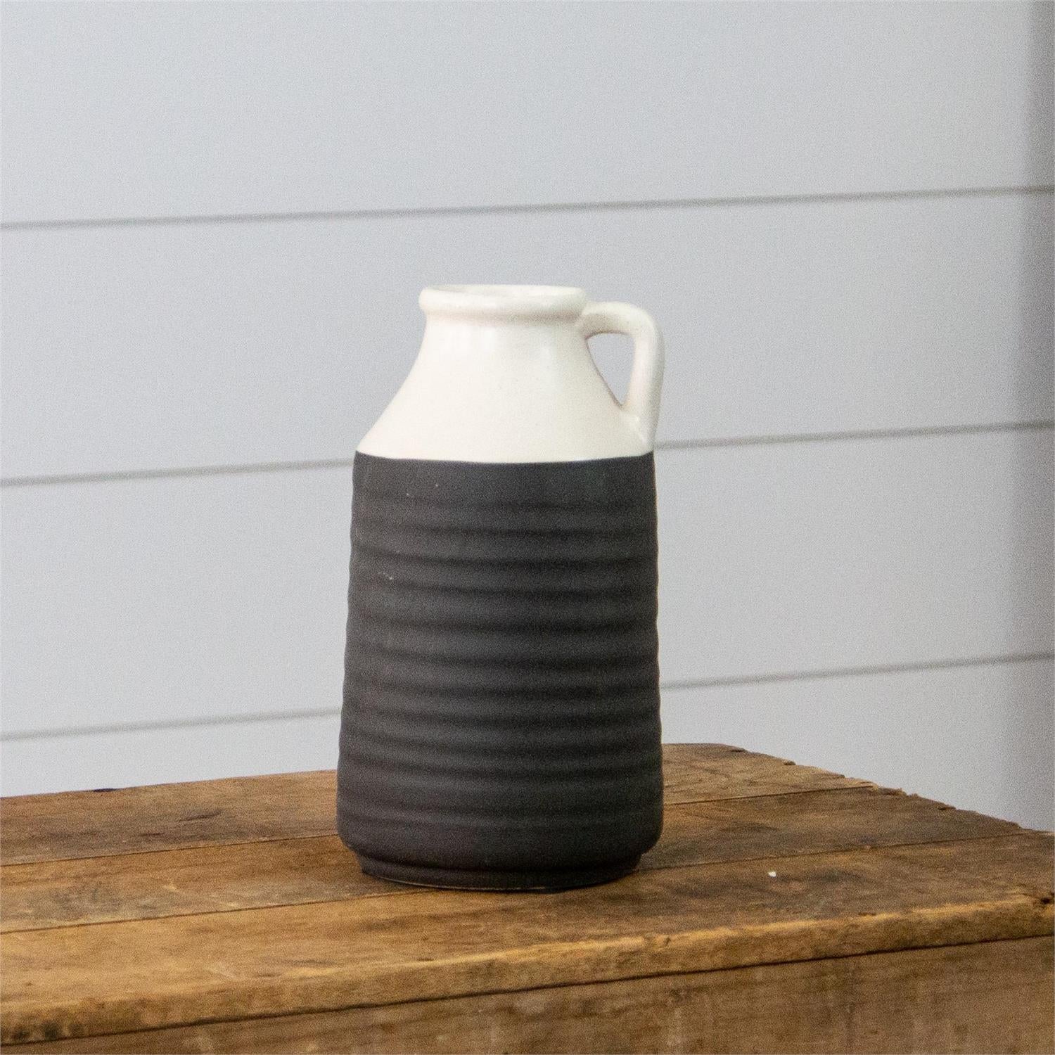Black & White Stoneware Vase