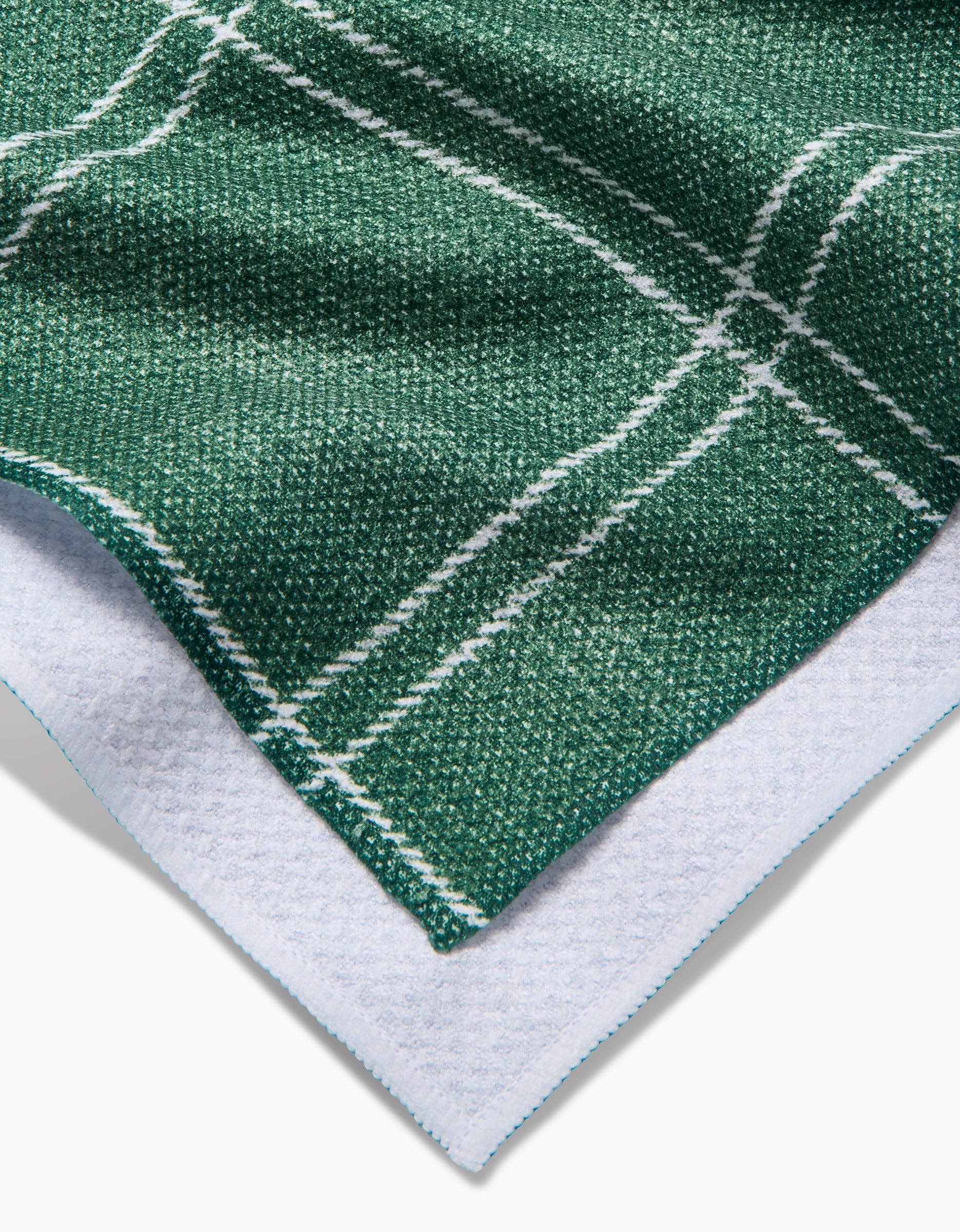 Geometry Pine Forest Plaid Tea Towel