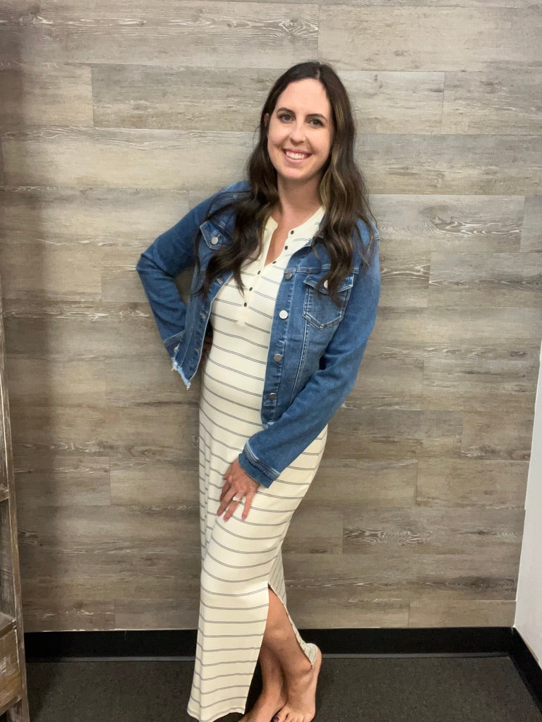 Risen Fray Hemed Jean Jacket