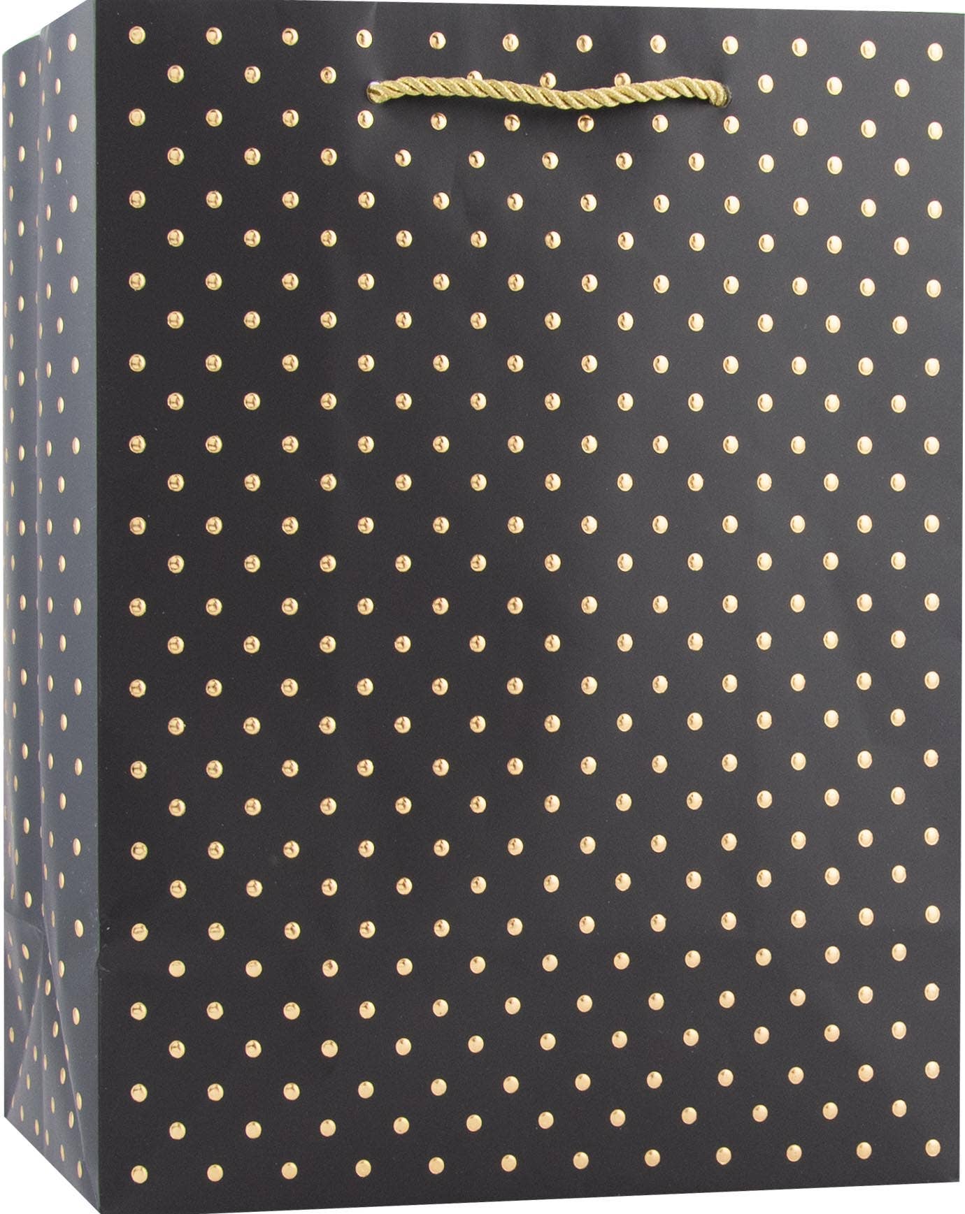 Gold Swiss Dots-Black Medium Tote Bag