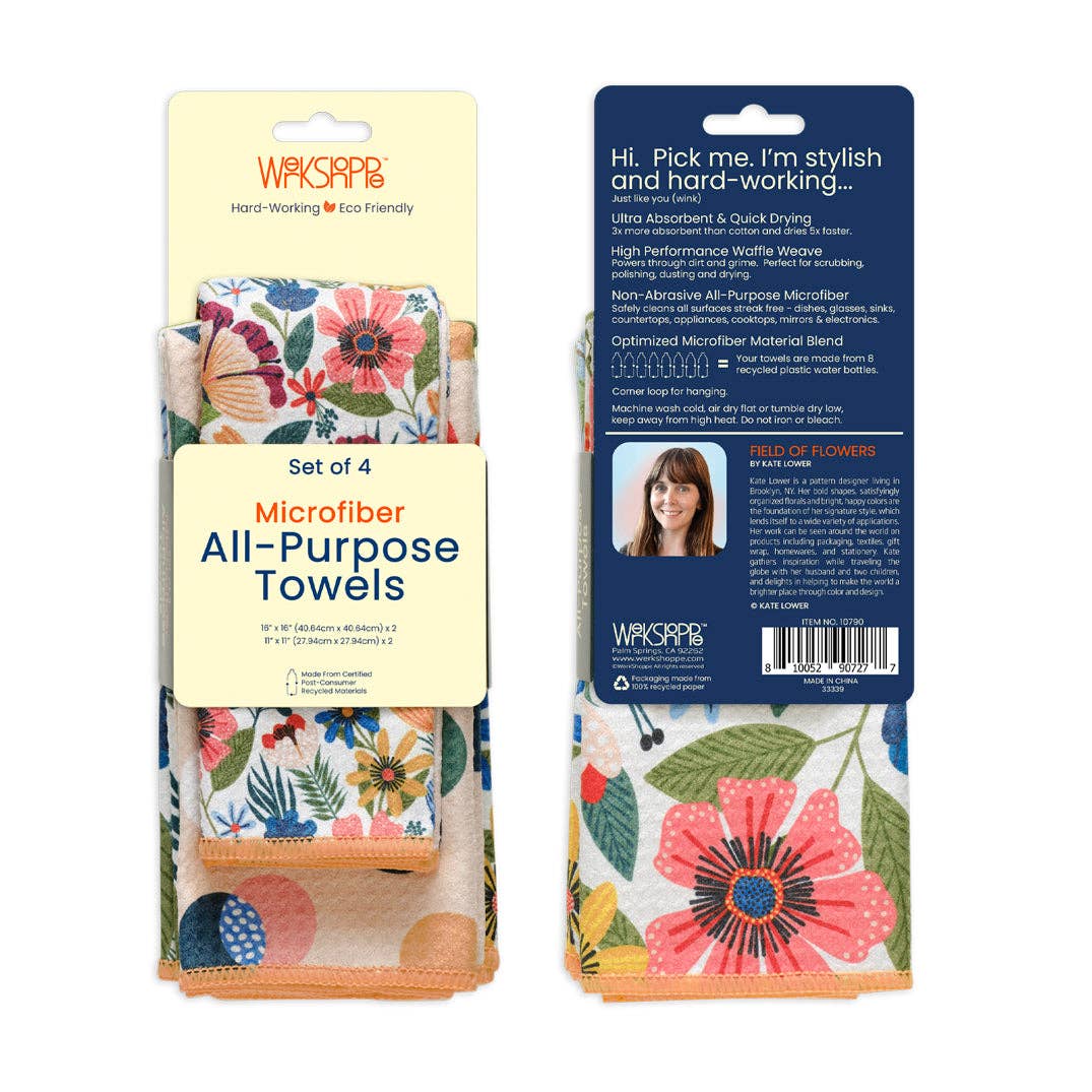 Field Of Flowers All Purpose Microfiber Towel Set