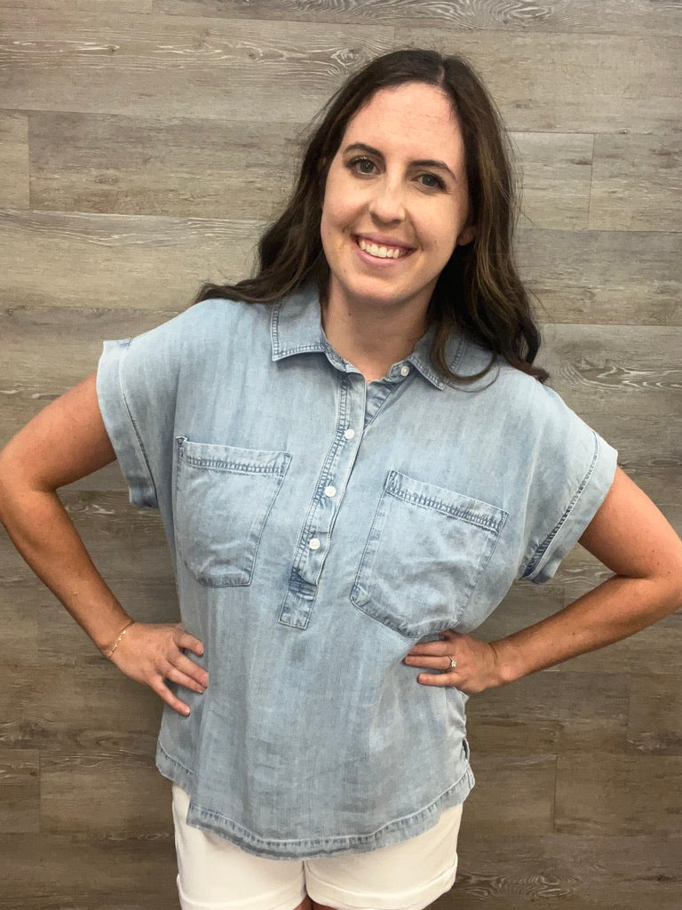 Evelyn Tencel Cap Sleeve Top