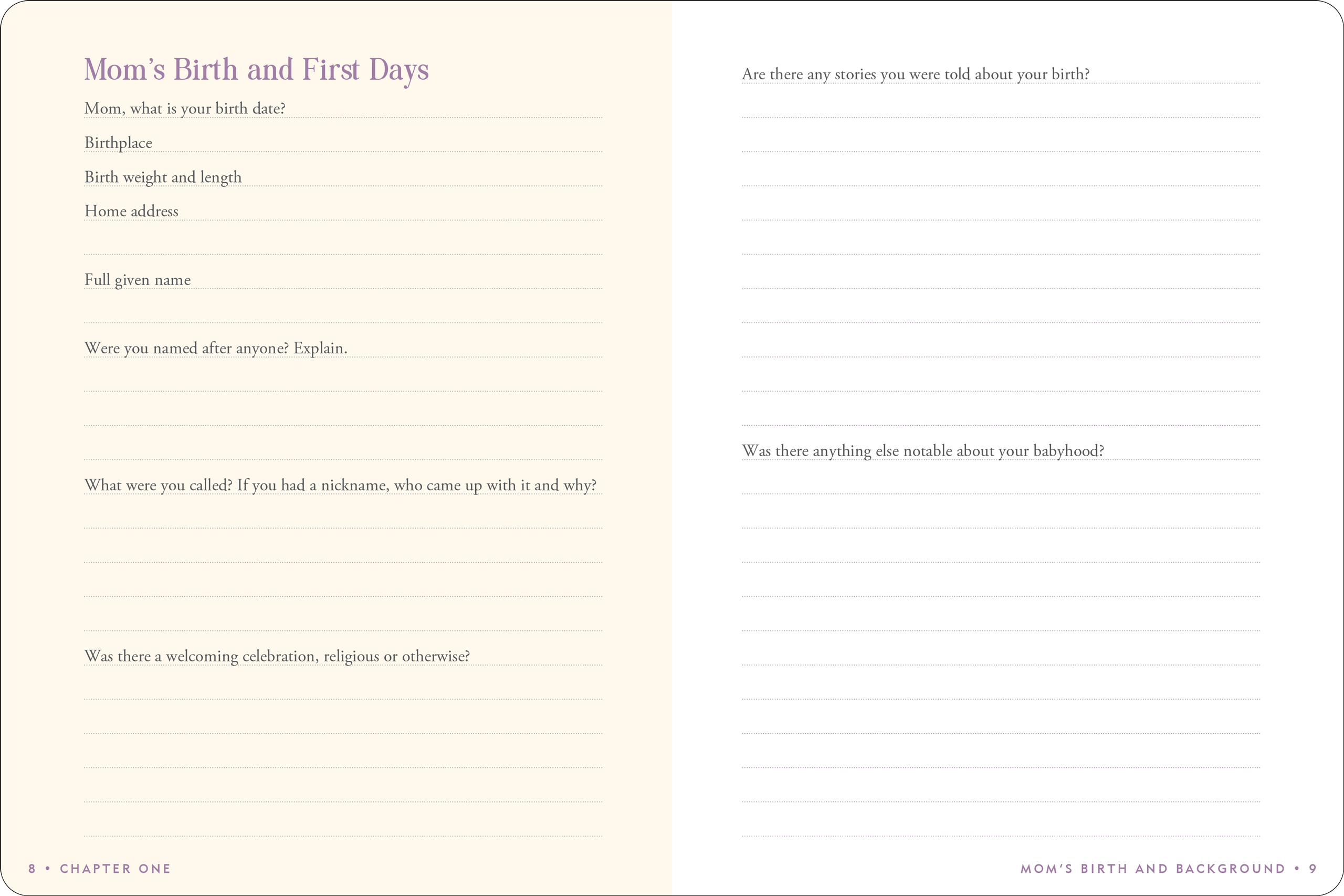 Mom's Story Memory Journal