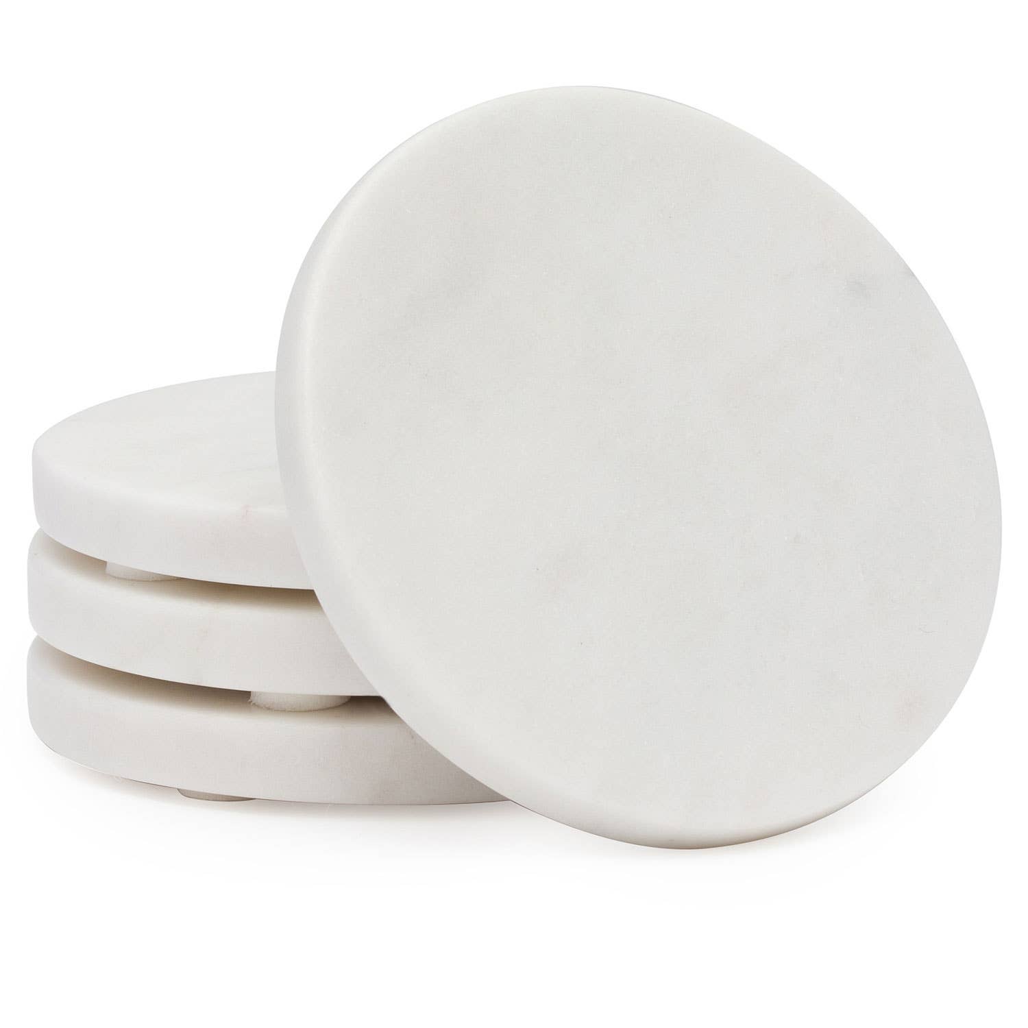 Thirstystone Natural White Marble Round Coasters 4pk