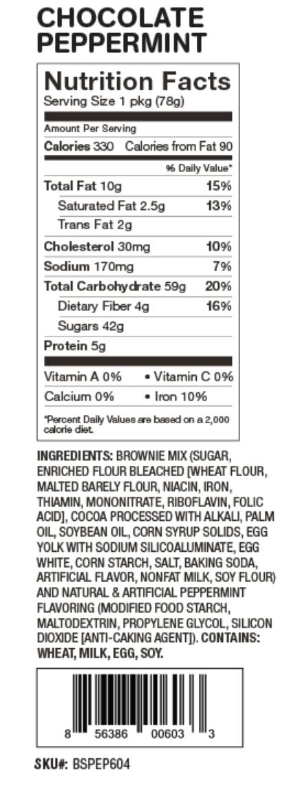Chocolate Peppermint Brownie Microwave Single
