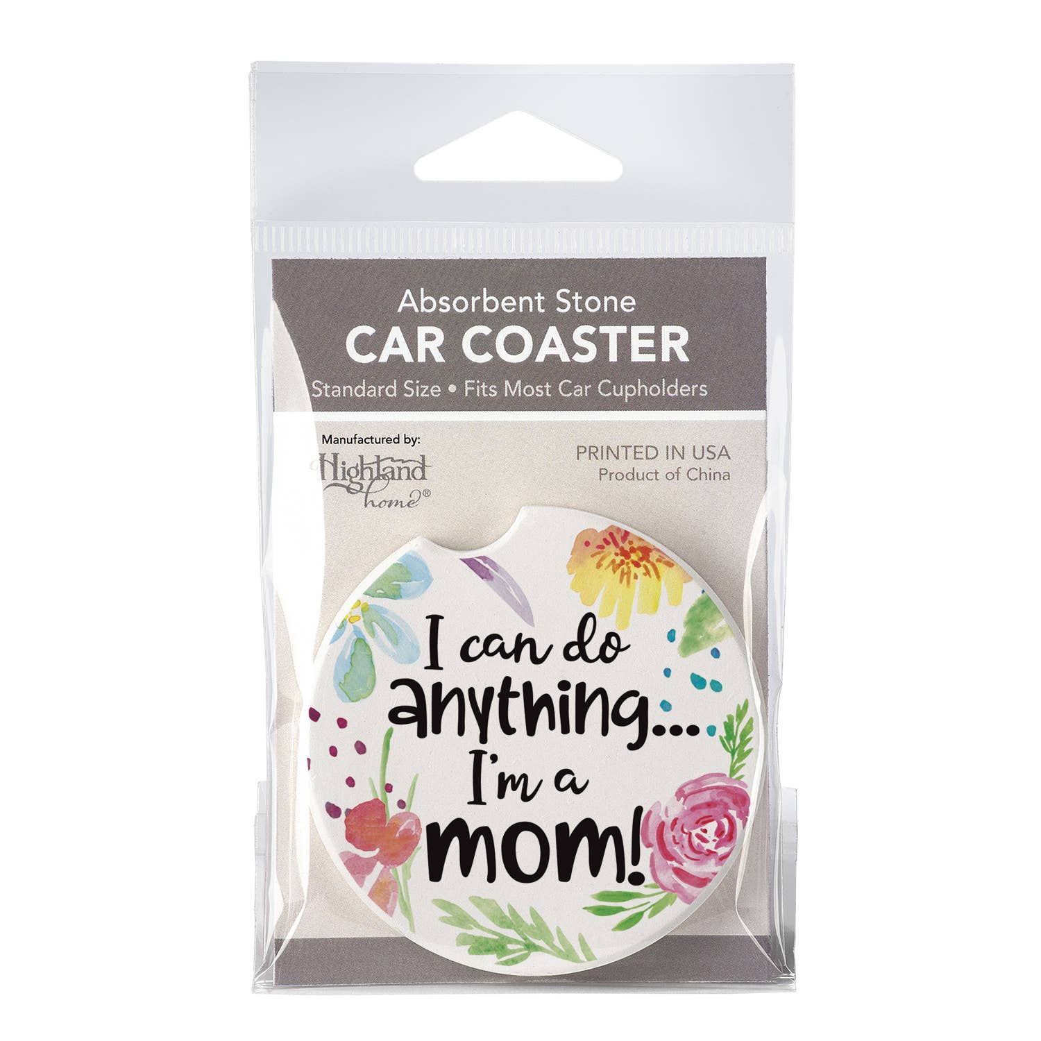 I'm A Mom Absorbent Stone Car Coaster 1 Pk