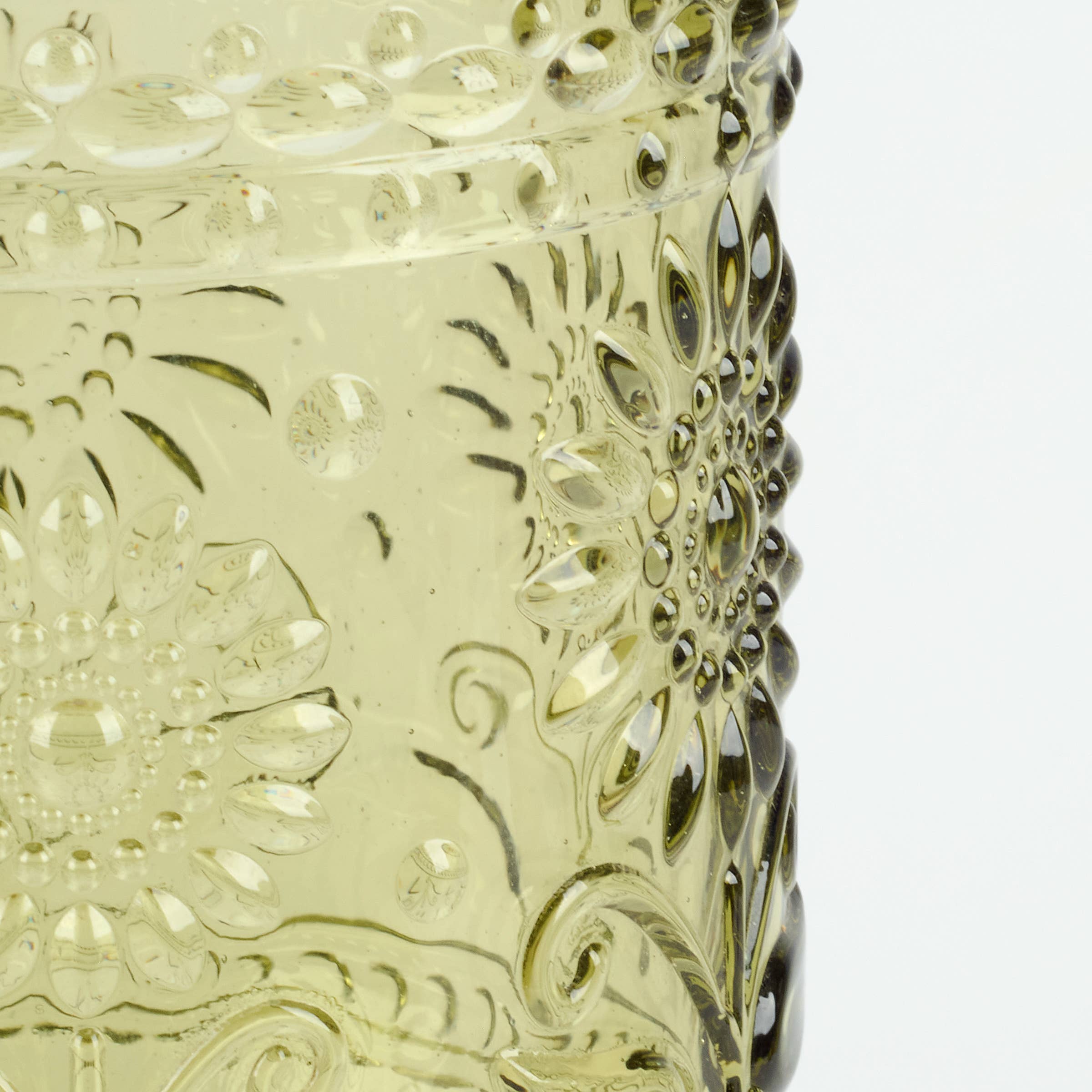 Green Flower Drinking Glass