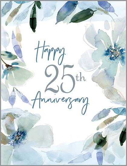 Anniversary Greeting Card - 25th Anniversary Flowers