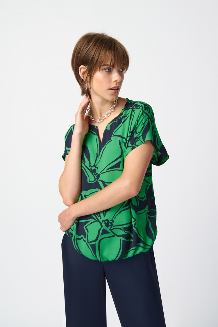 Joseph Ribkoff Floral Print Georgette Boxy Top FINAL SALE