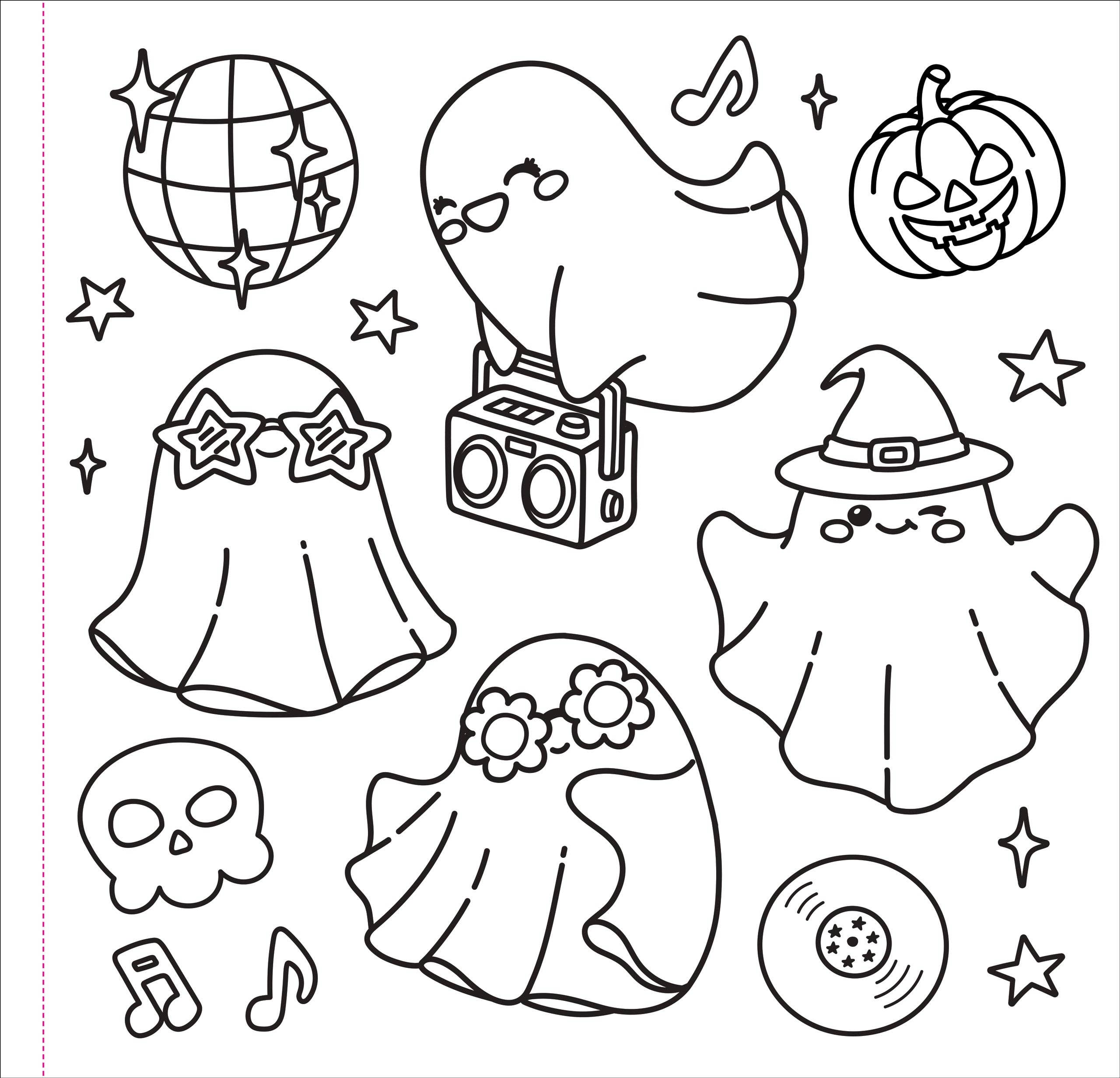 Color Me Spooky Halloween Adult Coloring Book – 31 Cute & Stress-Free Designs
