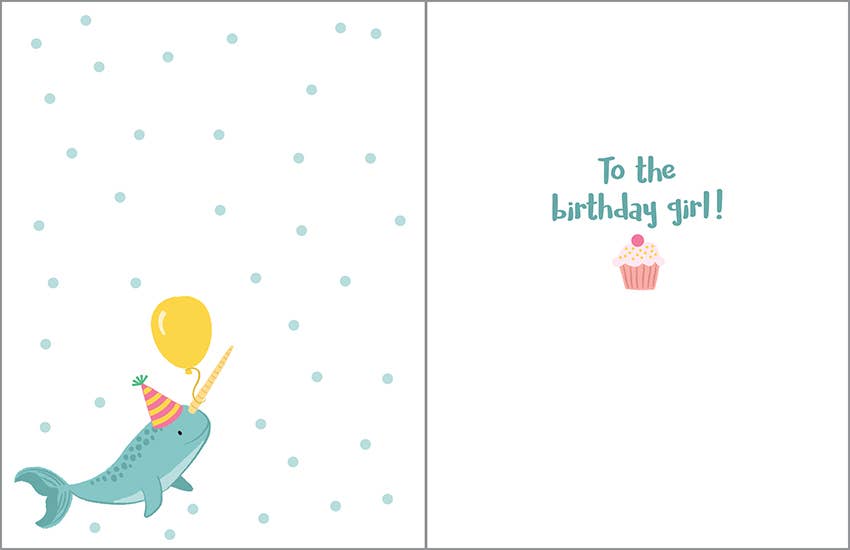 Birthday Greeting Card - Mermaids and Balloons-Kids