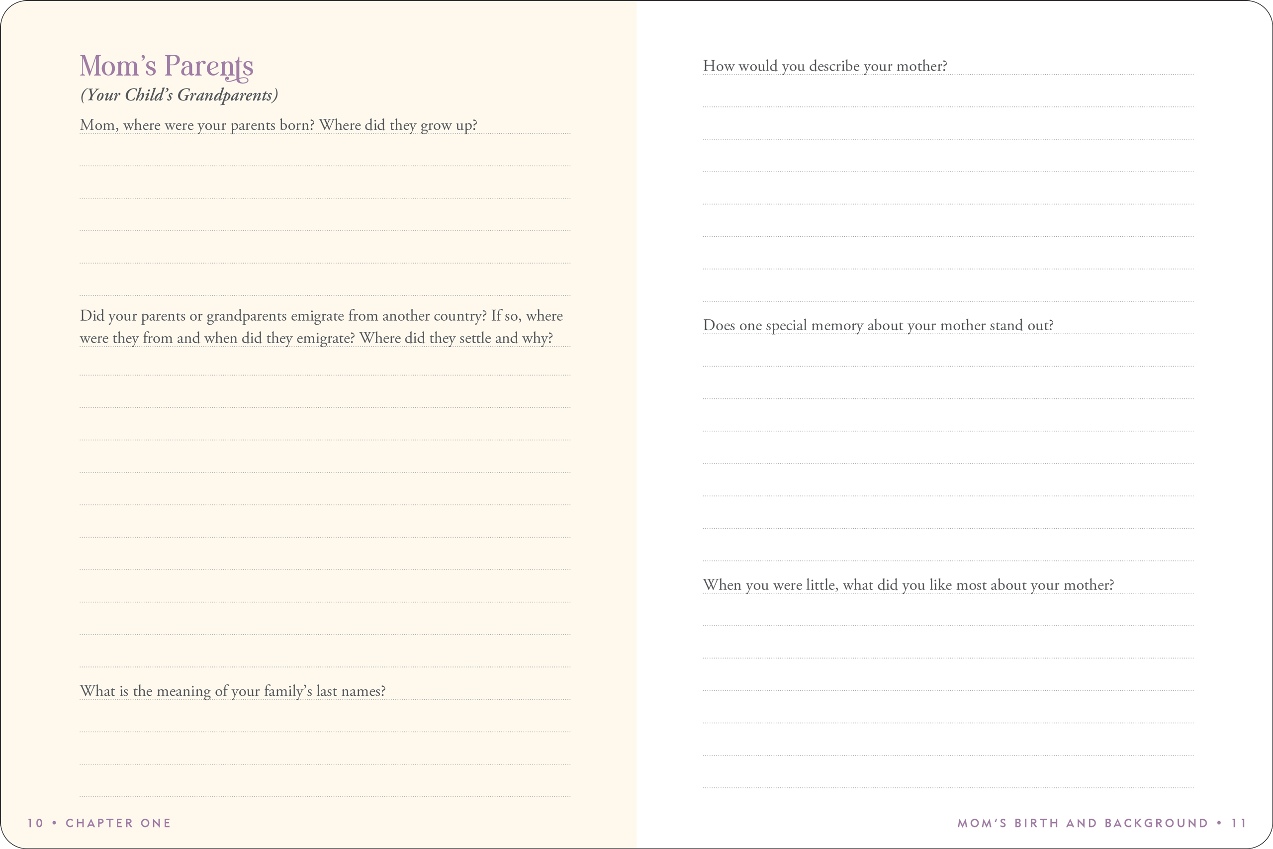 Mom's Story Memory Journal