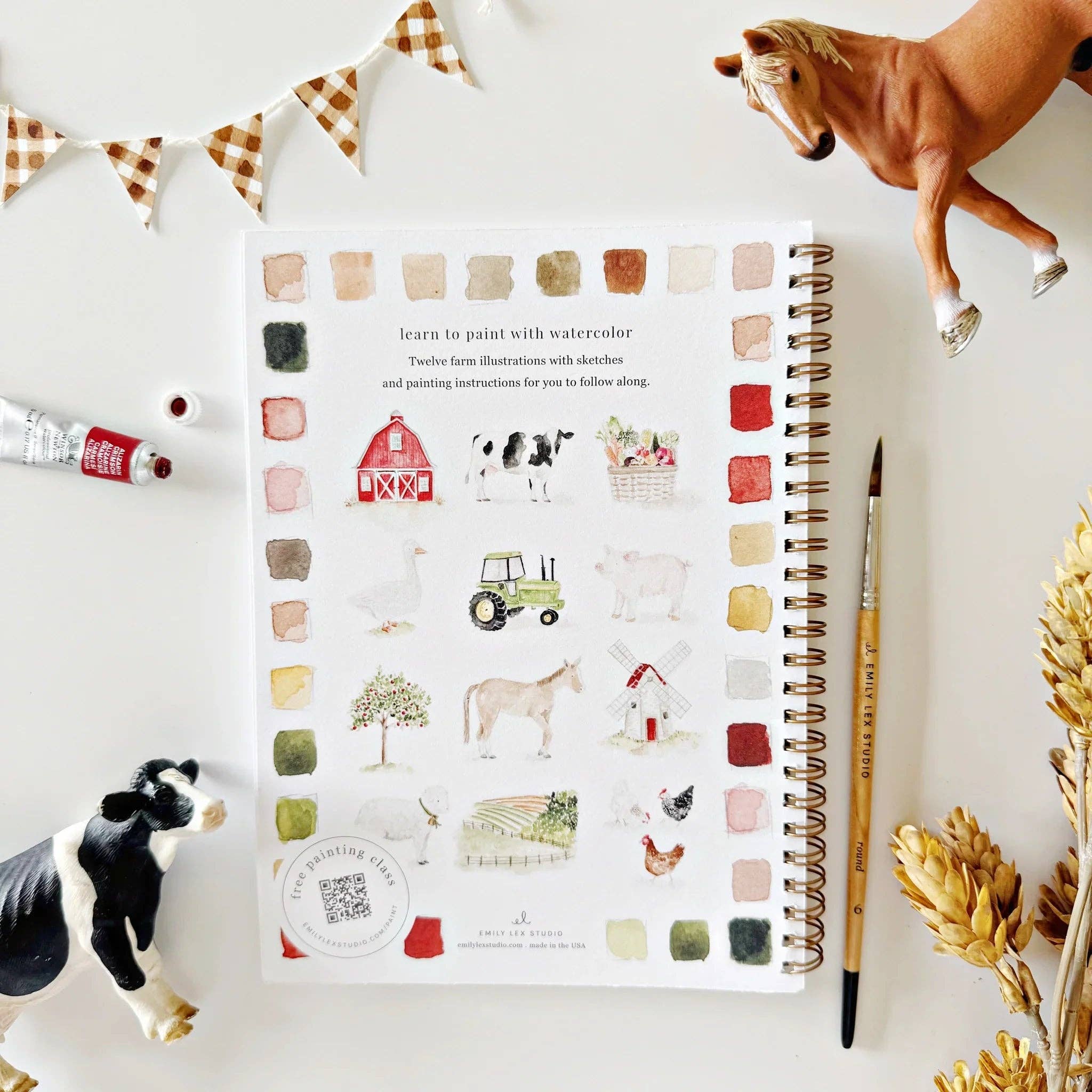 Emily Lex Farm Watercolor Workbook