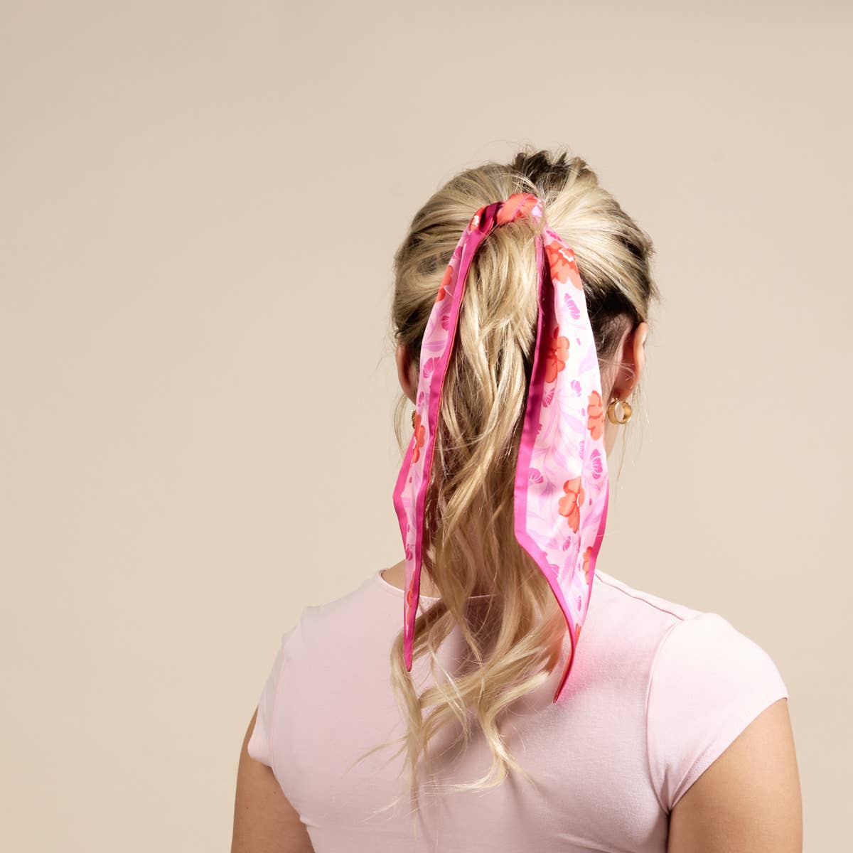 Twirl & Tie Scarf Accessory–Poppin' Petals Hot Pink