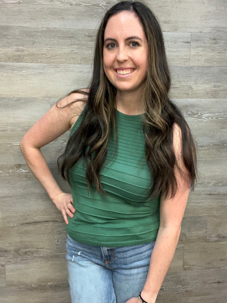 Texture Crew Neck Sleeveless Sweater FINAL SALE