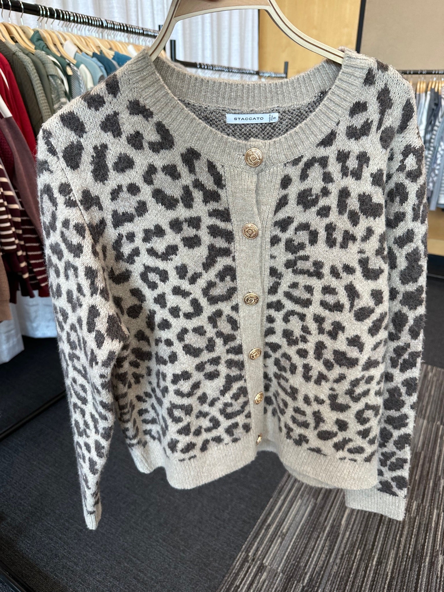 Leopard Print Button Down Cardigan