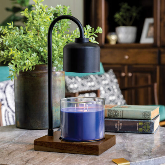 Arched Candle Warmer Lamp Black & Wood