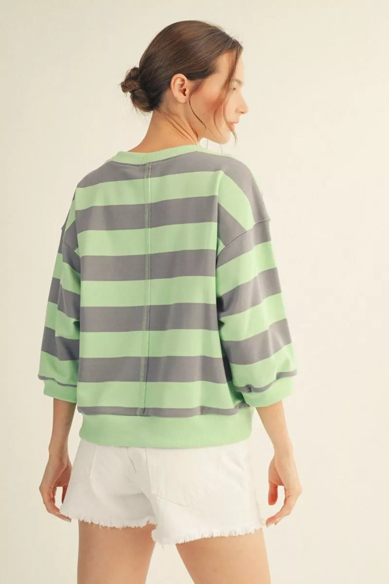 Bold Stripe 3/4 Sleeve Top