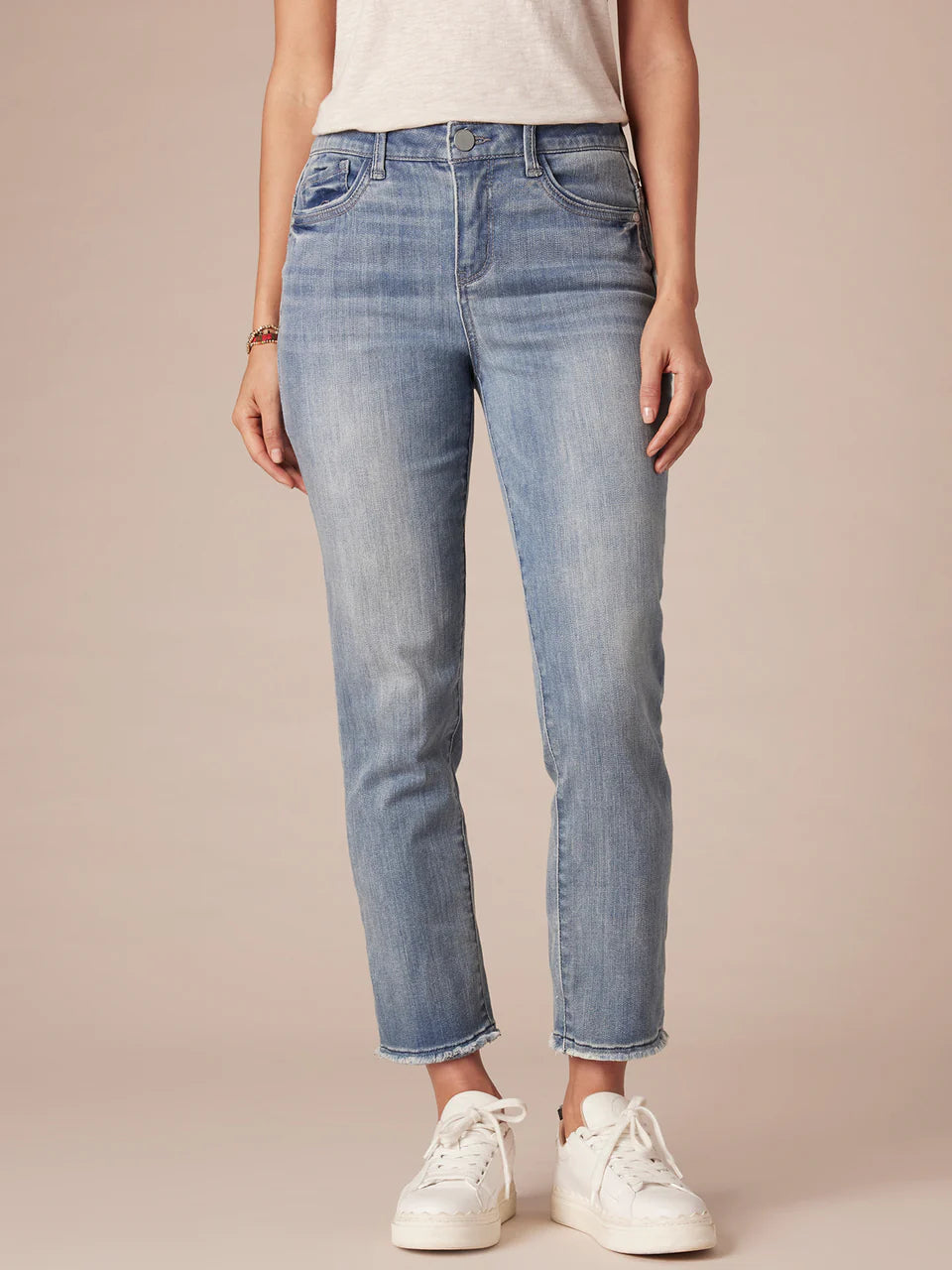 Petite Slim Straight Mid Blue Denim Jeans