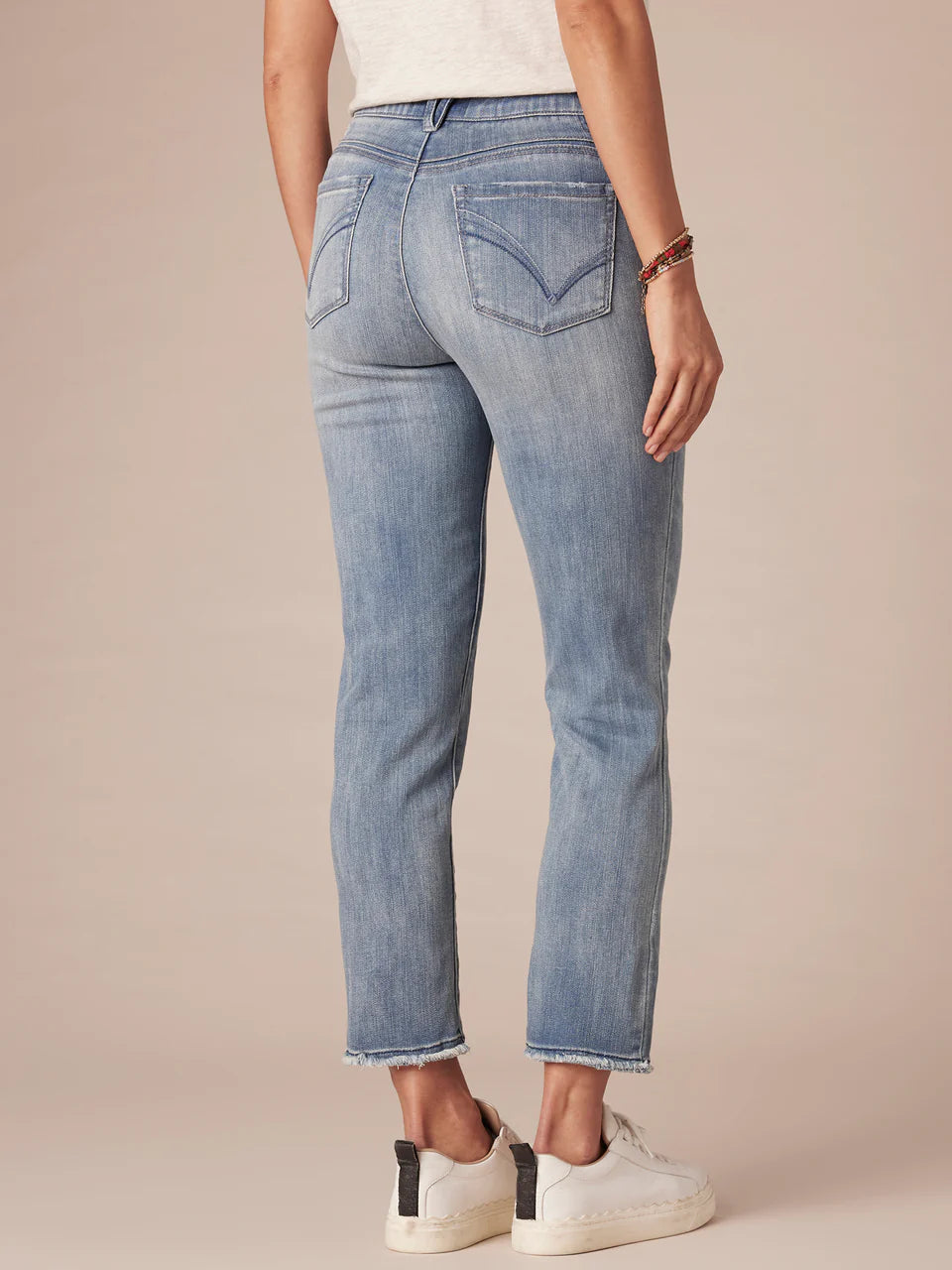 Petite Slim Straight Mid Blue Denim Jeans