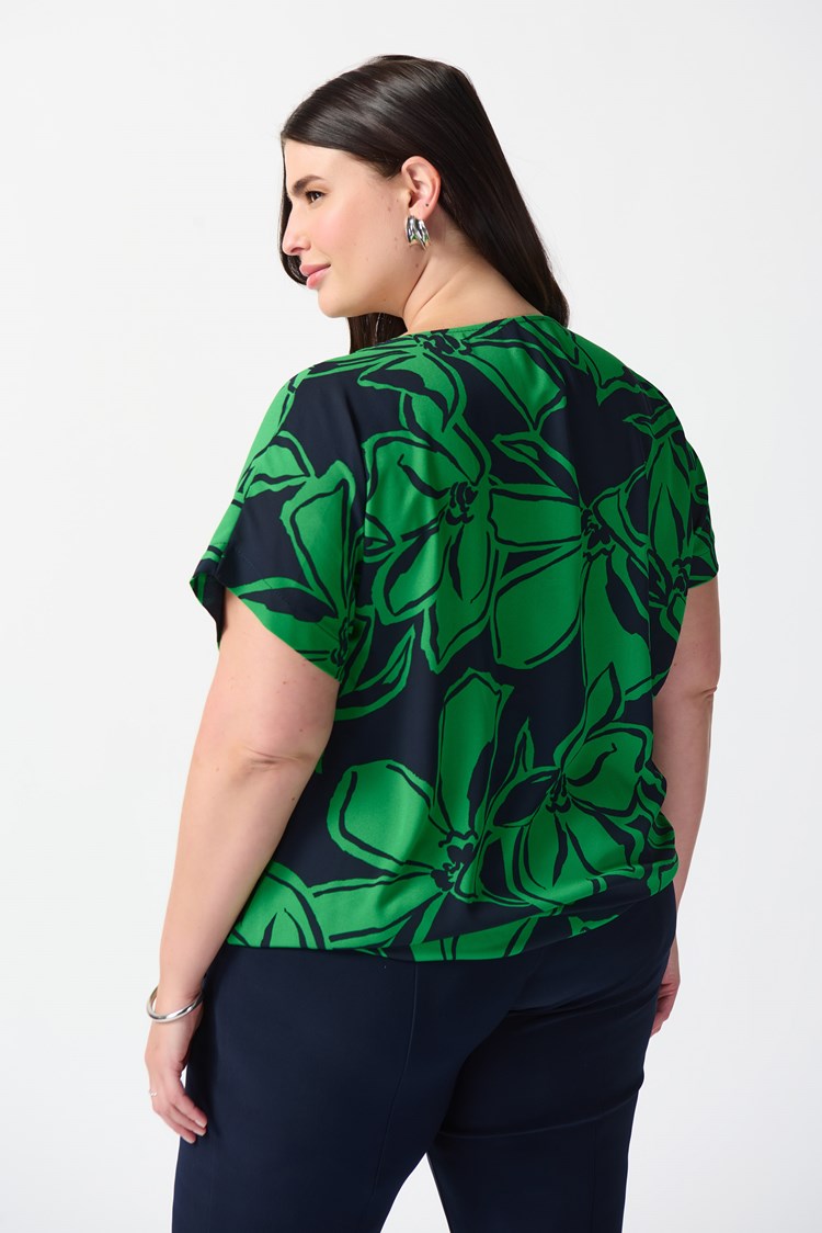 Joseph Ribkoff Floral Print Georgette Boxy Top FINAL SALE