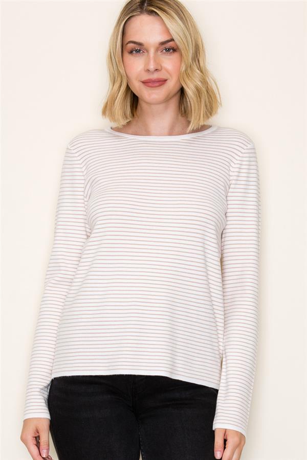 Pinstriped Pullover Sweater