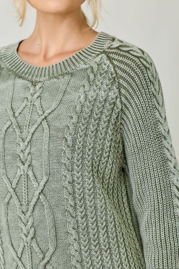 Washed Cable Sweater