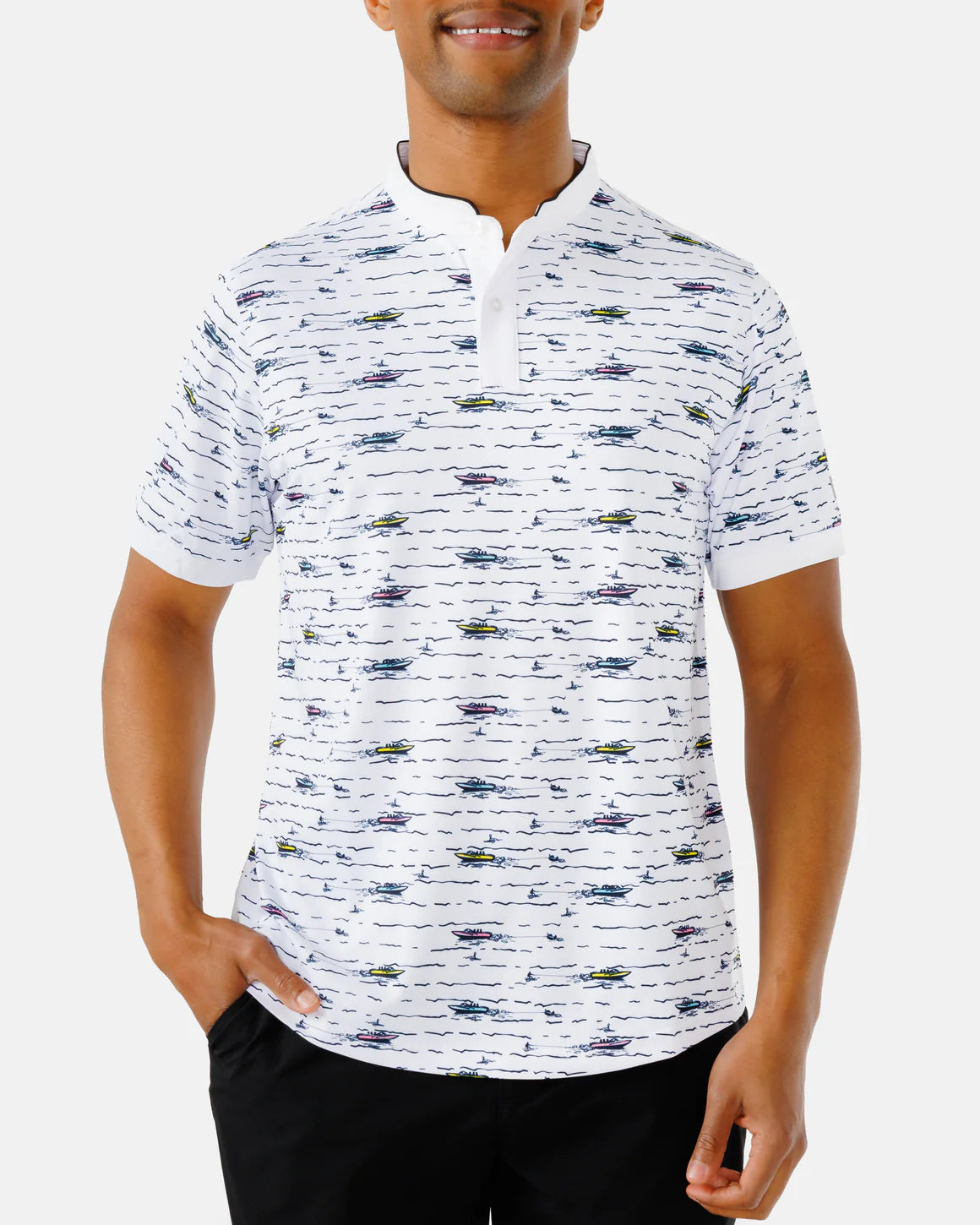 Waggle Boat Day Men's Hybrid Polo