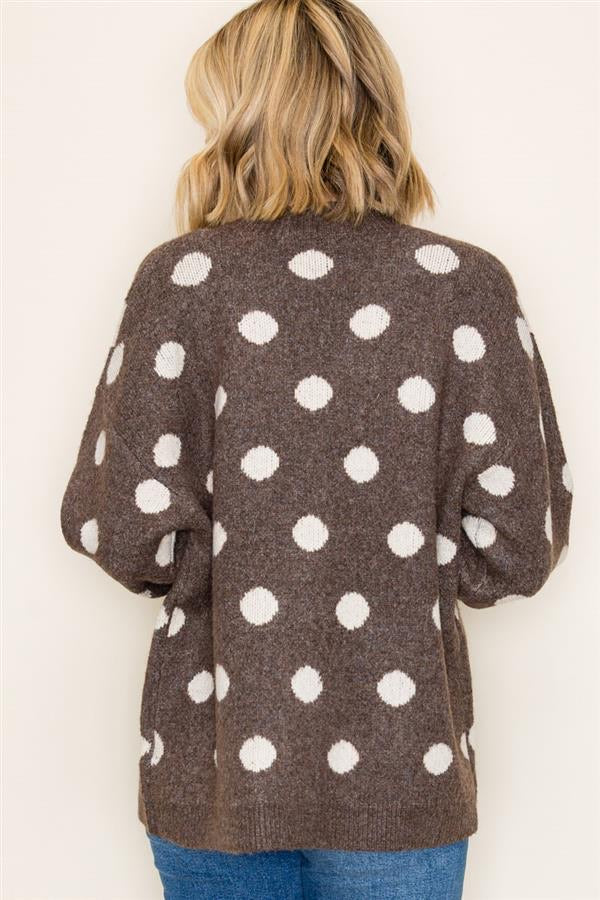 Polka Dot Oversized Cardigan Sweater