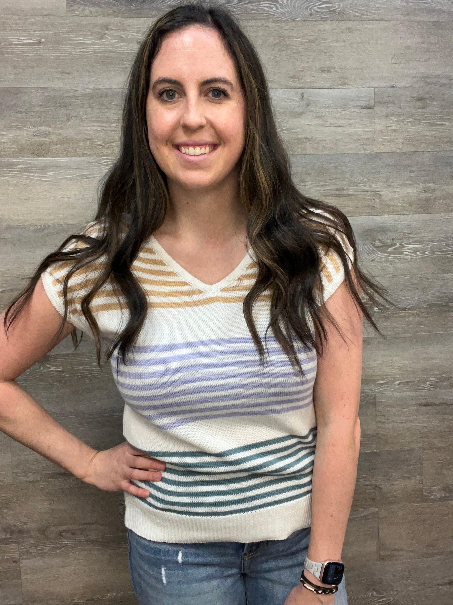 Sleeveless Multi Color Striped Sweater FINAL SALE