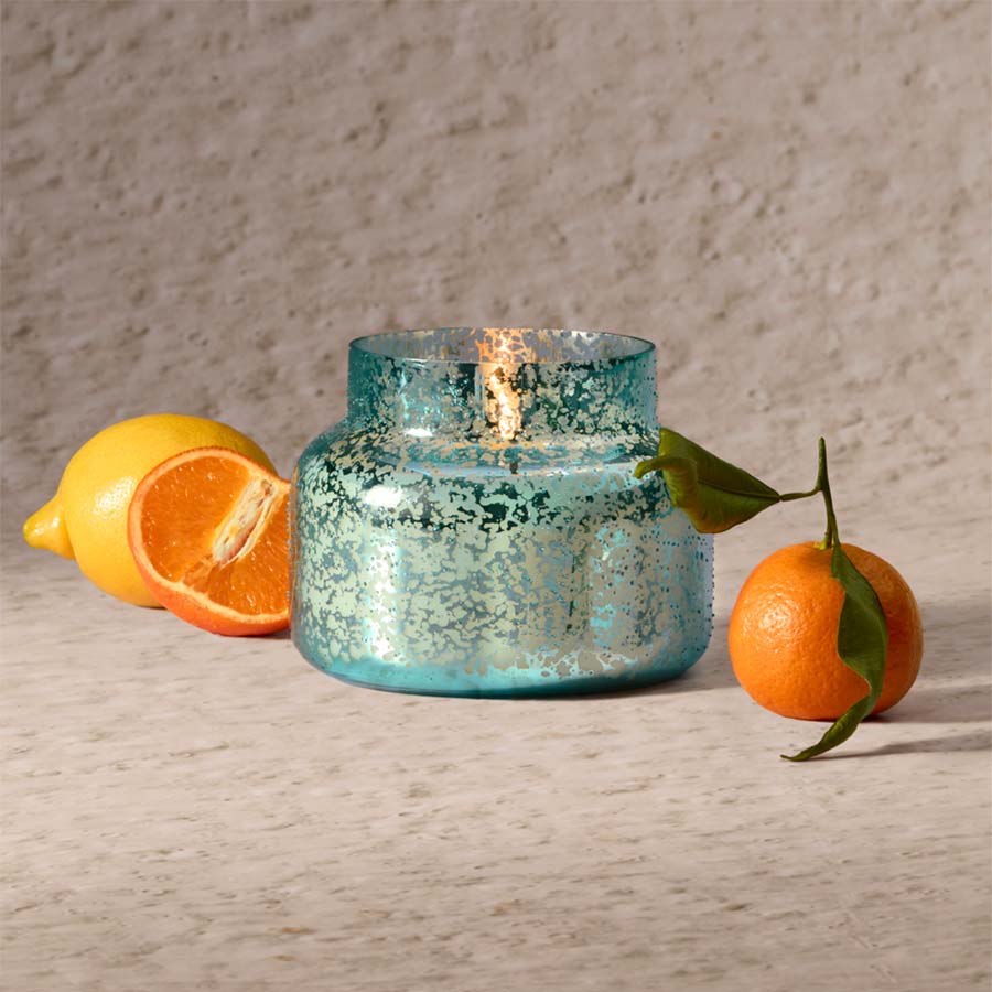 Volcano Blue Textured Mercury Signature Candle - 19oz