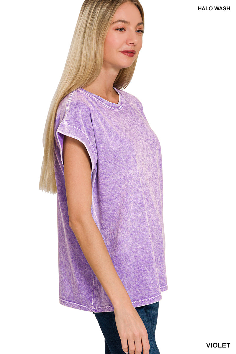 Halo Washed Cuffed Short Sleeve Tee