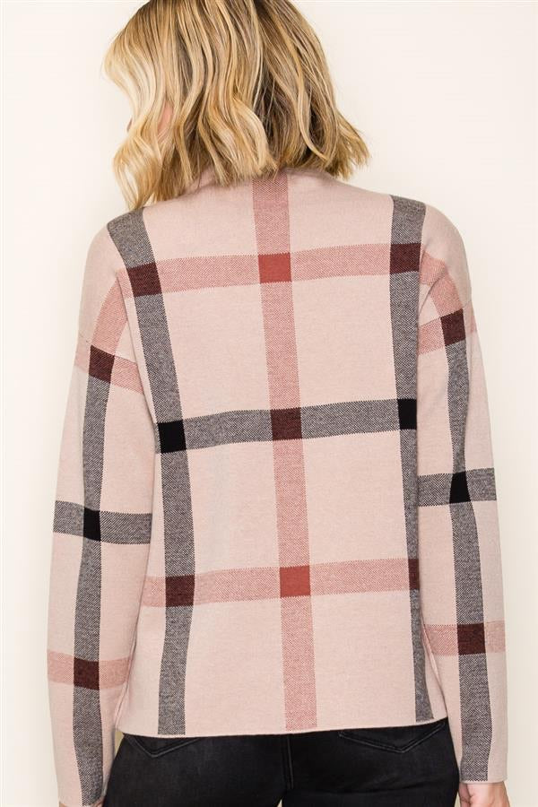 Checker Jacquard Pullover Sweater