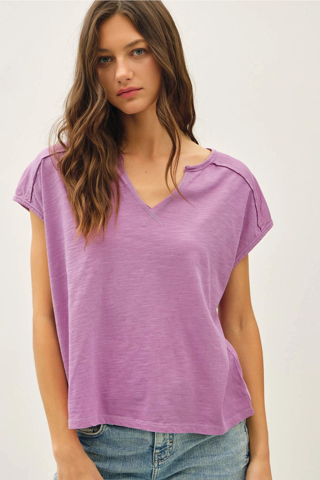 Garmet Dye Oversize Cut Split-V Tee