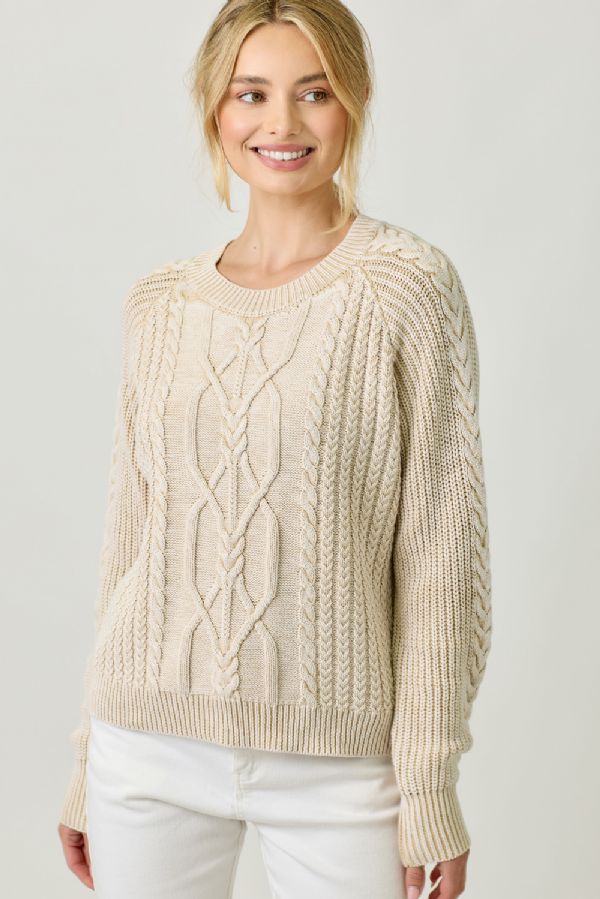 Washed Cable Sweater
