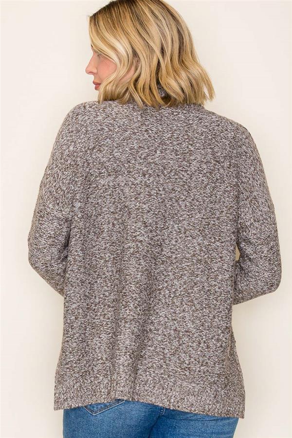 Mock Neck Boxy Pullover Sweater