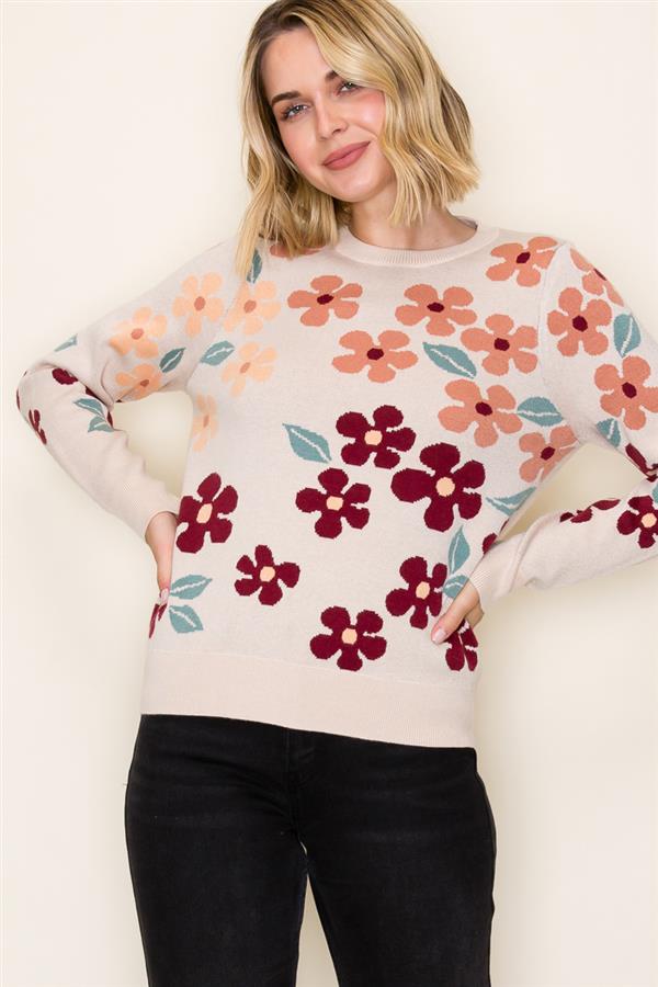 Floral Jacquard Sweater
