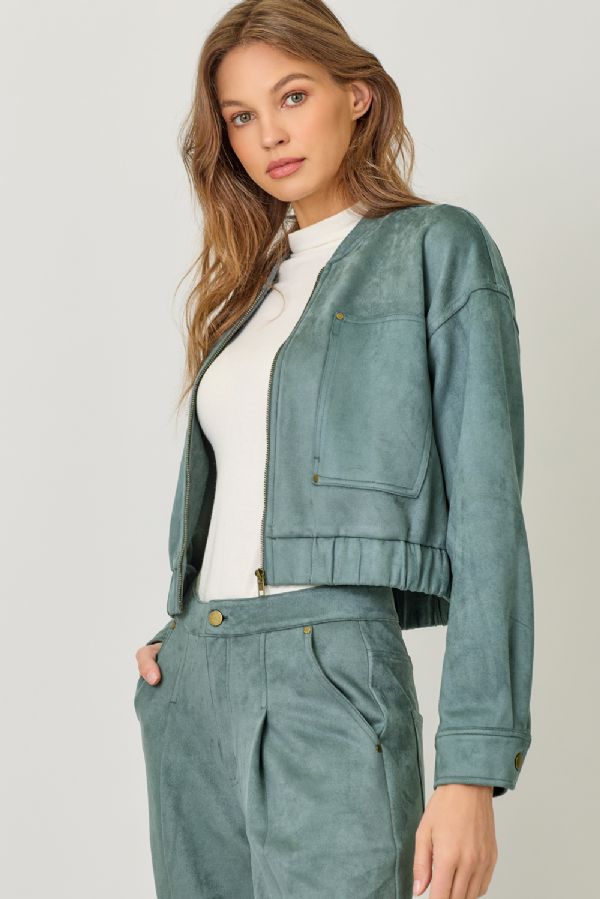 Suede Bomber Jacket