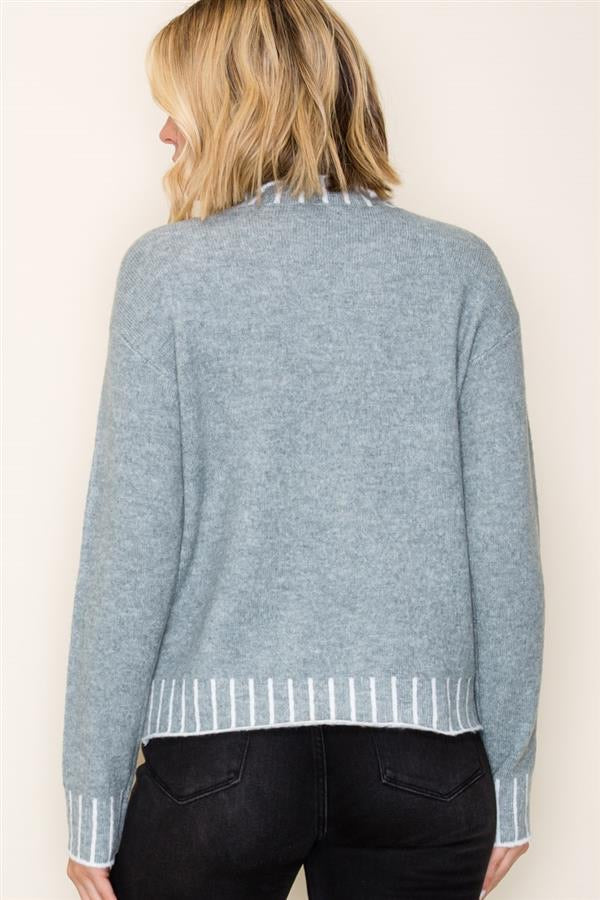 Mock Neck Pullover Sweater